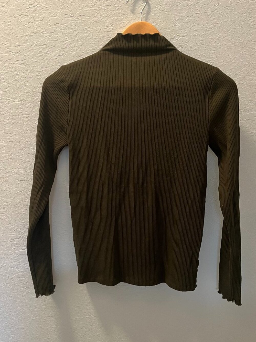Olive green mock neck long sleeve